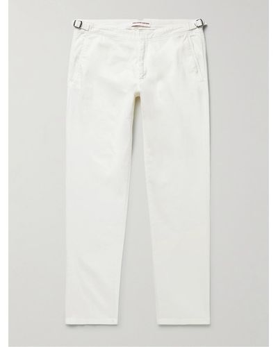 Orlebar Brown Fallon Straight-leg Cotton-blend Twill Trousers - White