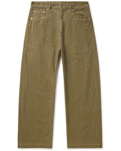 Rick Owens Geth Straight-leg Cotton-corduroy Pants - Green