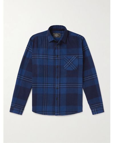 Portuguese Flannel Arquive 82 Checked Organic Cotton-flannel Shirt - Blue