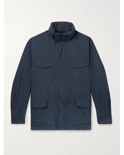 Loro Piana Field jacket con cappuccio e struttura Storm System Traveller Windmate - Blu