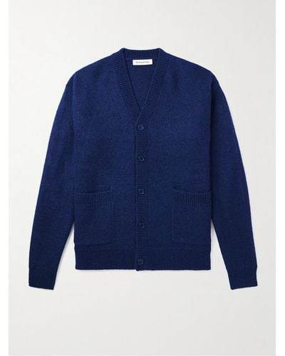 Frankie Shop Lucas Oversized Brushed-knit Cardigan - Blue