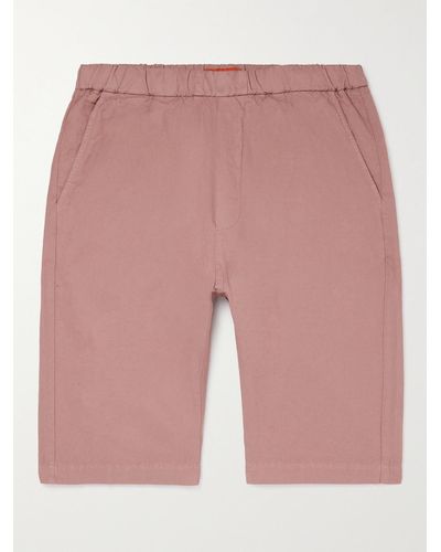 Barena Agro Maestra Straight-leg Stretch Cotton And Linen-blend Shorts - Pink