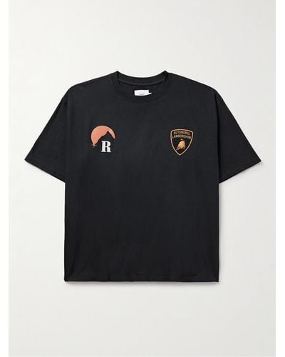Rhude Automobili Lamborghini T-shirt in jersey di cotone con logo Moonlight - Nero