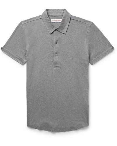 Orlebar Brown Sebastian Slim-fit Cotton And Silk-blend Jersey Polo Shirt - Gray