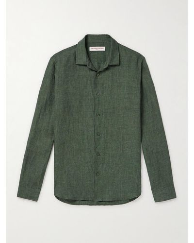 Orlebar Brown Giles Linen Shirt - Green