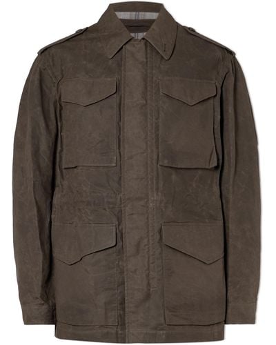 James Purdey & Sons Leather-trimmed Cotton Field Jacket - Brown