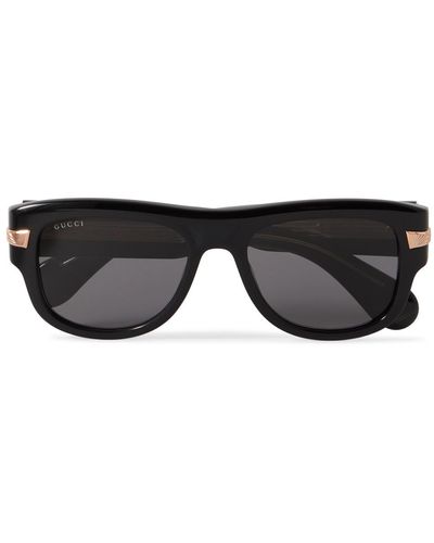 Gucci Square-frame Acetate And Gold-tone Sunglasses - Black