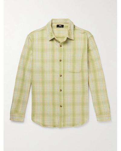 Stussy Checked Cotton-flannel Shirt - Green