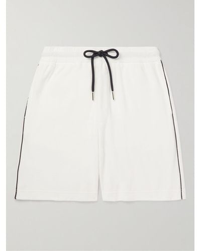 Moncler Straight-leg Piped Cotton-terry Drawstring Shorts - Natural