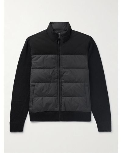 James Perse Quilted Nylon-panelled Wool And Cashmere-blend Down Jacket - Black