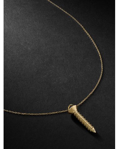 Mateo Gold Pendant Necklace - Black