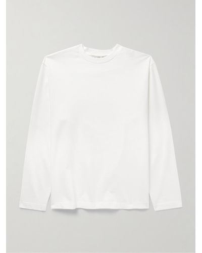 Rohe Maglia in jersey di cotone biologico con logo applicato - Bianco