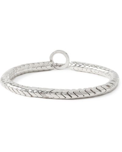 Mikia Silver Bracelet - White