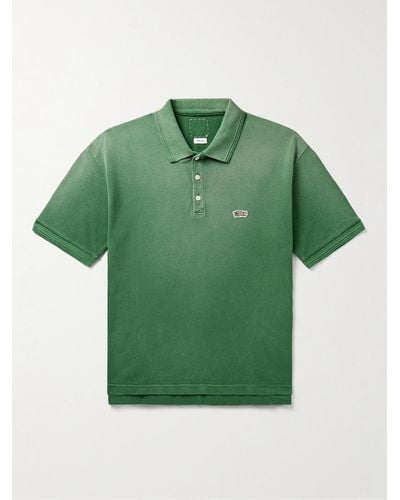 Visvim Jumbo Weller Logo-appliquéd Cotton-piqué Polo Shirt - Green