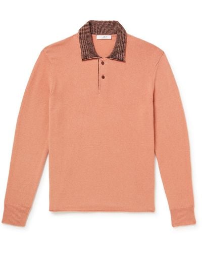 MR P. Cashmere-blend Polo Shirt - Orange