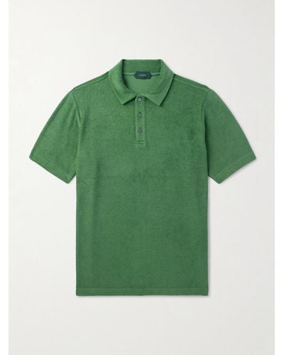 Incotex Zanone Cotton-terry Polo Shirt - Green