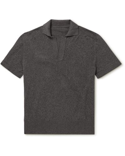 STÒFFA Throwing Fits Mouliné-organic Cotton Polo Shirt - Gray