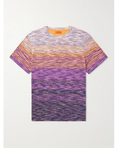 Missoni T-Shirt aus Baumwoll-Jersey mit Farbverlauf in Space-Dye-Optik - Pink