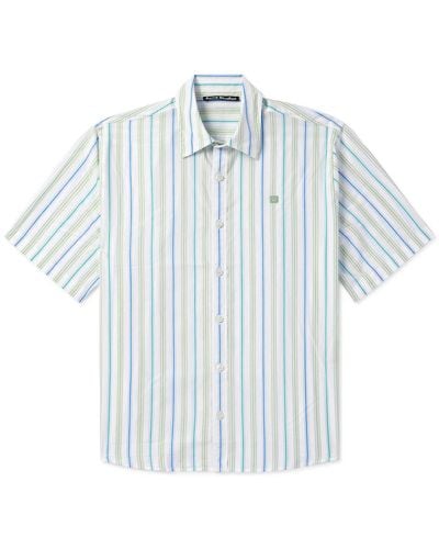 Acne Studios Sarlie Logo-appliquéd Striped Cotton Shirt - Blue