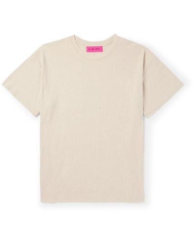 The Elder Statesman Cotton And Linen-blend Jersey T-shirt - White