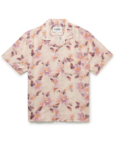 Corridor NYC Novella Camp-collar Floral-print Lyocell Shirt - Pink