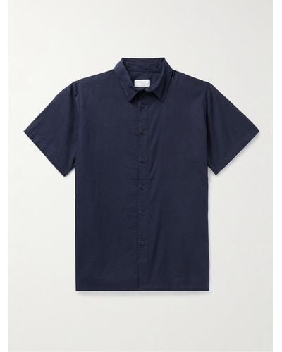 Onia Stretch Linen-blend Shirt - Blue