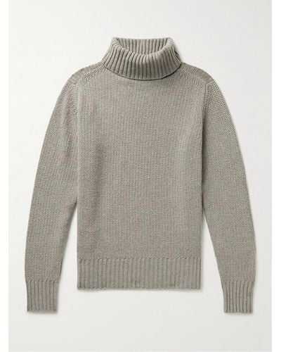 STÒFFA Ribbed Cashmere Rollneck Sweater - Grey