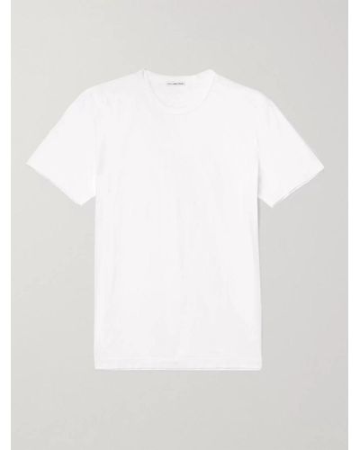 James Perse T-Shirt aus gekämmtem Baumwoll-Jersey - Weiß