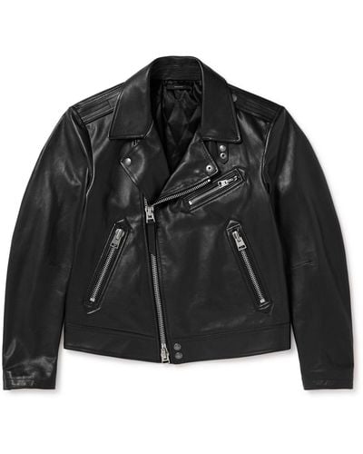 Tom Ford Full-grain Leather Biker Jacket - Black