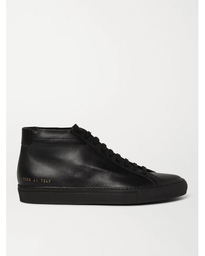 Common Projects Achilles Mid Leather Trainer - Black