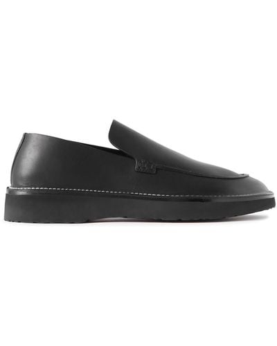 Loewe Paula's Ibiza Faro Leather Loafers - Black