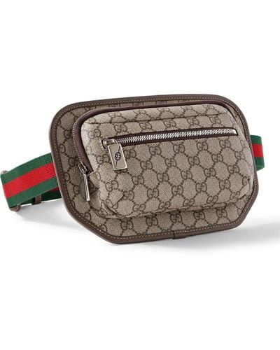 Gucci Small GG Supreme Ophidia Belt Bag in Brown for Men | Lyst