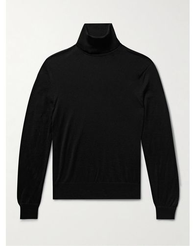 Tom Ford Cashmere And Silk-blend Rollneck Sweater - Black