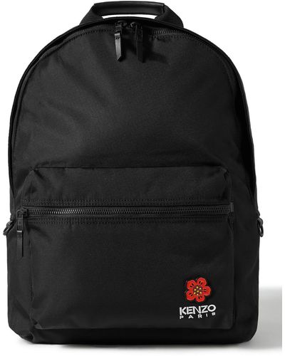 KENZO Crest Appliquéd Logo-embroidered Canvas Backpack - Black