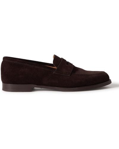 Dunhill Audley Suede Penny Loafers - Black