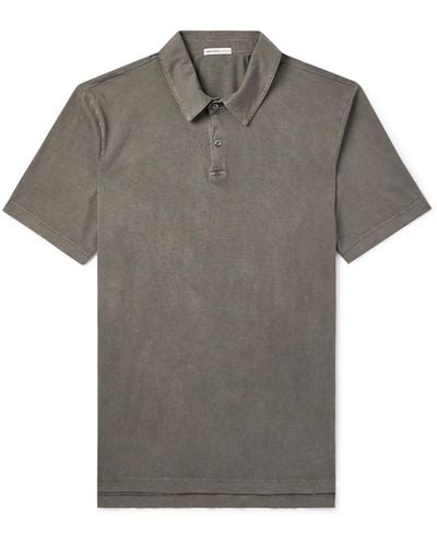 James Perse Supima Cotton-jersey Polo Shirt - Gray