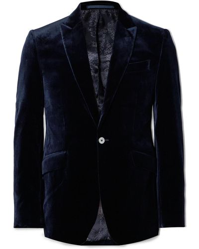 Favourbrook Newport Slim-fit Cotton-velvet Tuxedo Jacket - Blue
