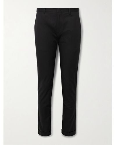 Paul Smith Slim-fit Cotton-blend Twill Trousers - Black