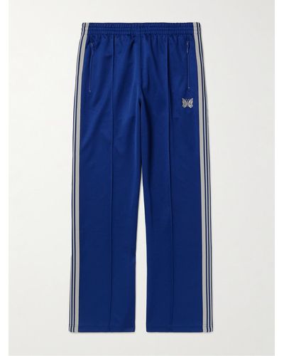 Needles Pantaloni sportivi bootcut in jersey tecnico con finiture in fettuccia e logo ricamato - Blu