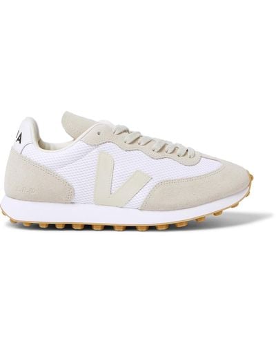 Veja Rio Branco Leather-trimmed Suede And Alveomesh Sneakers - White