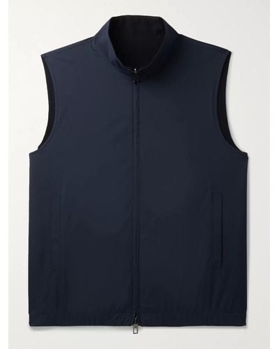 Loro Piana Reversible Storm System Shell And Super Wish Virgin Wool Gilet - Blue