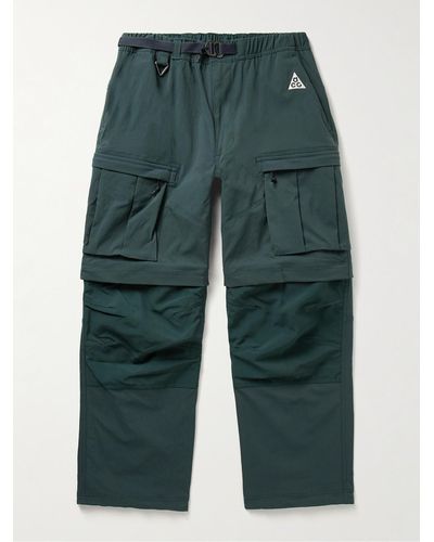 Nike Acg Smith Summit Straight-leg Covertible Nylon-blend And Cordura® Cargo Trousers - Green
