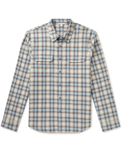 James Perse Lagoon Checked Cotton-flannel Shirt - Blue