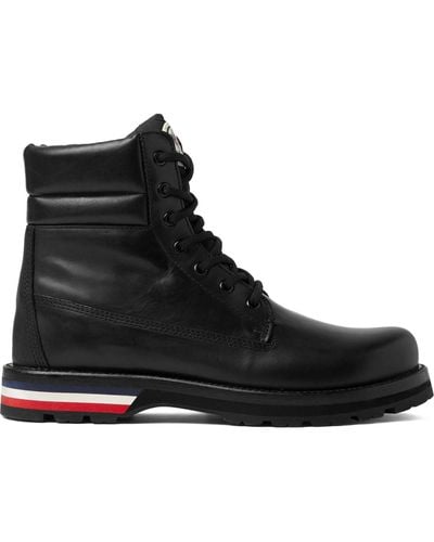 Moncler Vancouver Striped Leather Hiking Boots - Black