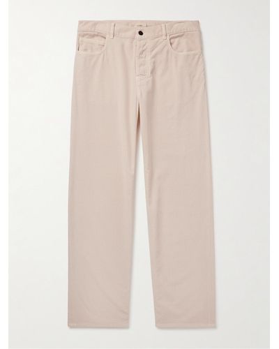 The Row Ross Straight-leg Cotton-corduroy Trousers - Natural