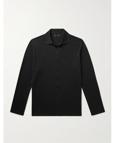 Saman Amel Cashmere And Silk-blend Shirt - Black