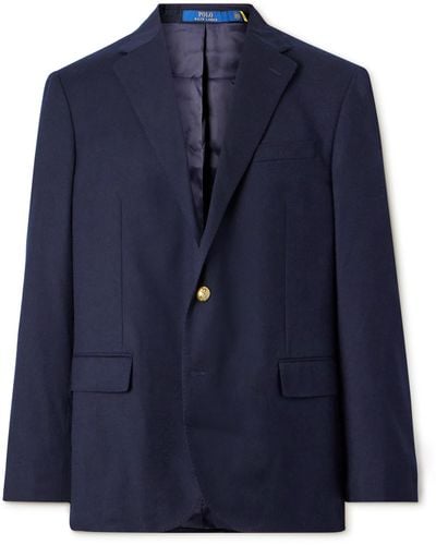 Polo Ralph Lauren Wool-blend Gabardine Blazer - Blue