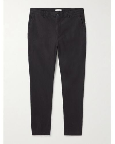 Onia Traveller Tapered Cotton-blend Trousers - Blue