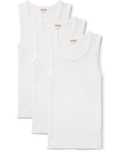 Visvim Sublig Three-pack Cotton-blend Jersey Tank Tops - White