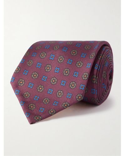 Rubinacci 9cm Floral-print Silk-twill Tie - Purple